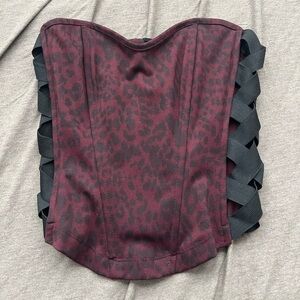 WILDCAT Purple Cheetah Corset Top